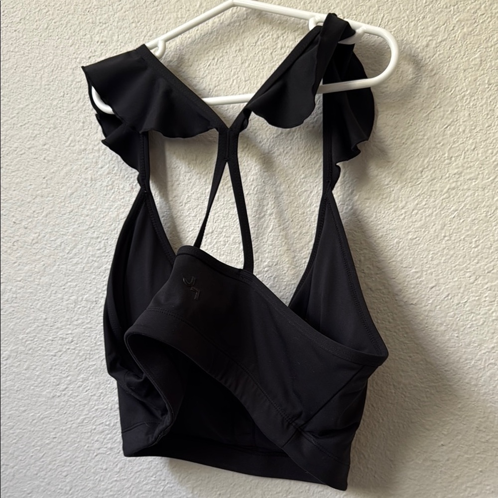 JoyLab Black Ruffle Sports Bra - Picture 4 of 6